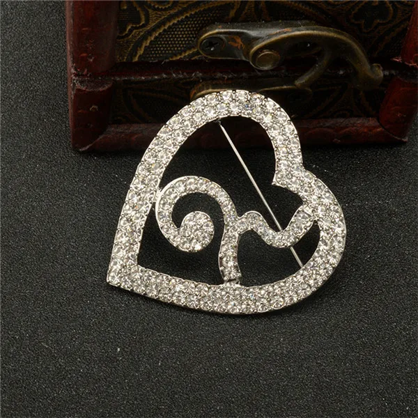 silver crystal1 MZC новые ювелирные изделия Таиланд король бхумибол памяти ленты Броши сердце кристалл булавка TH Borsches Broch для мужчин Bijoux Femme - Окраска металла: silver crystal1