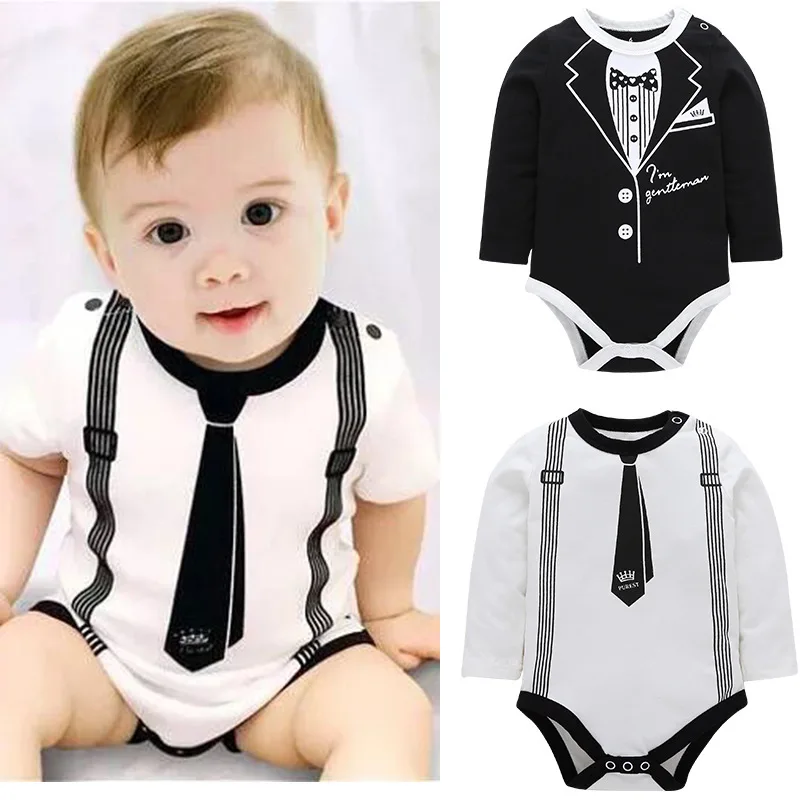

Brand Fashional Long Sleeve White Cotton Baby Bodysuits Summer Clothes for Boys newborn baby cloths