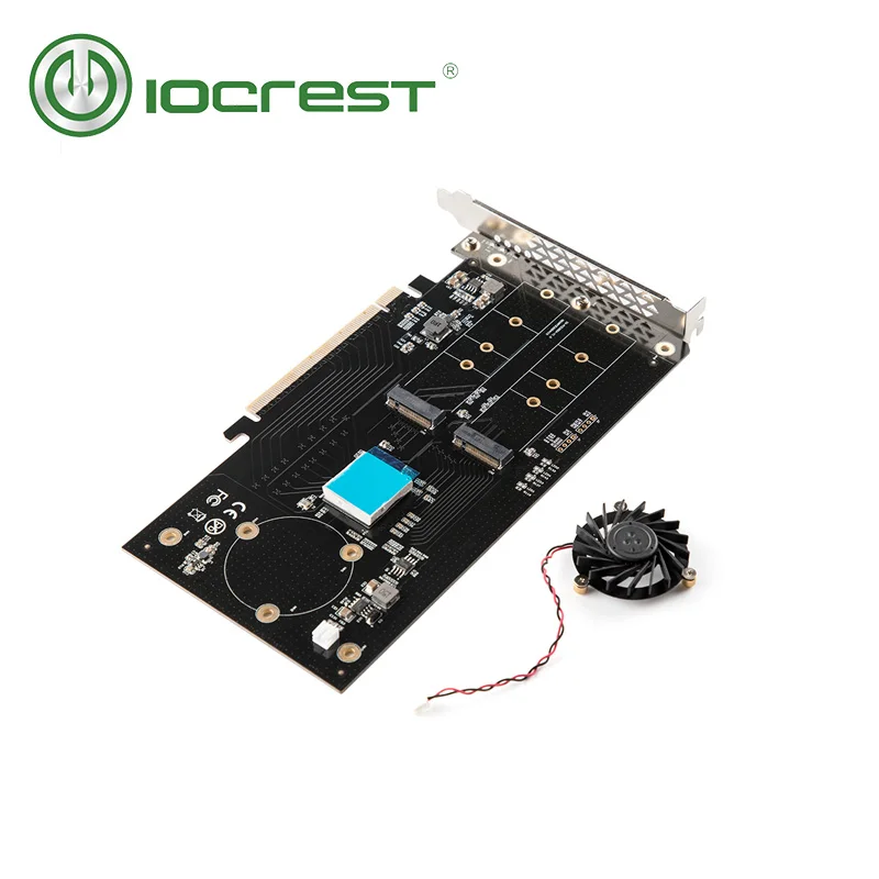 IOCREST двойные порты M.2 NVMe для PCIe 3 0x16 контроллер майнинга с поддержкой материнской