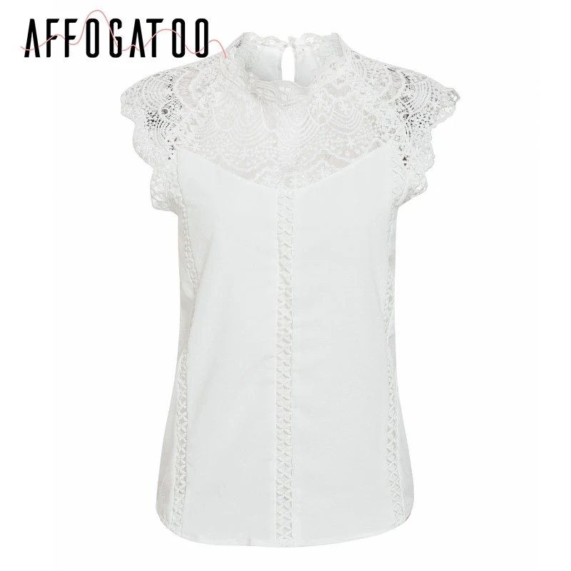 Женская кружевная блузка afogatoo белая винтажная с вышивкой | одежда