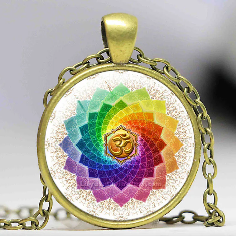 1 шт Новинка лотоса Ом Йога ювелирные изделия Индии ожерелье буддистский символ