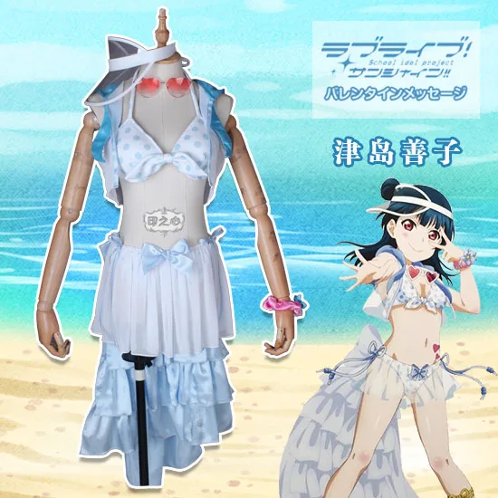

Anime Cosplay 2019 Lovelive Sunshine Aqours Tsushima Yoshiko Bikini SIC12 swimsuit swimwear Summer Cosplay costume A