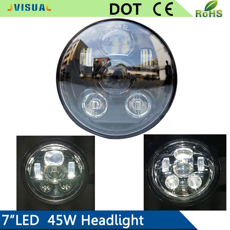 7-дюймовый мотоцикл фары DRL 7 &quotКруглый LED 883 проектор для Jeep Wrangler Road King Honda BREAKOUT |