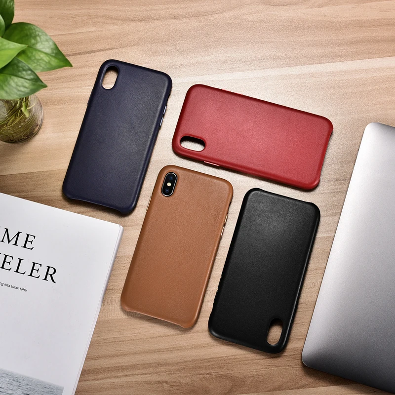 

Genuine Real Leather Phone Case for iPhone XS Max XR Retro Vintage Business Back Cover Ultra Thin Case for iPhone XR Shell