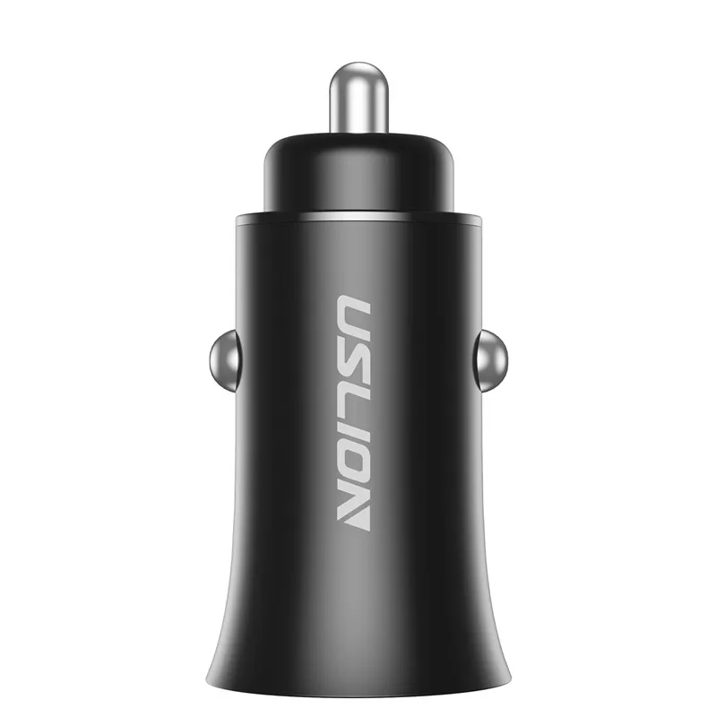 Black Universal Автомобильное зарядное устройство USLION 3.1A 5 в с двумя USB для samsung S9 S8 Plus Note 9 8 для Xiaomi Dual Fast универсальное для iPhone XS MAX XR X 7 Plus - Тип штекера: Black Universal