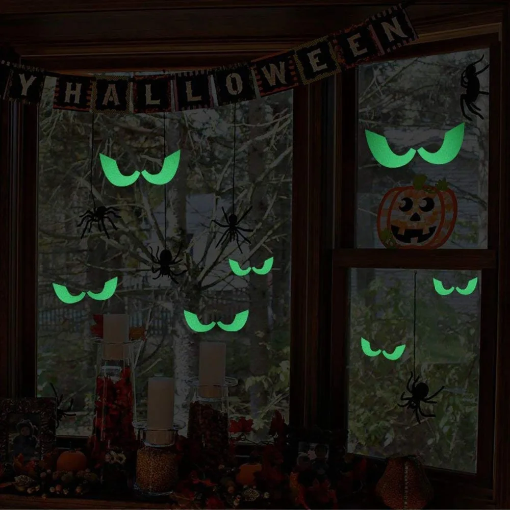 PATIMATE 2019 светящаяся в темноте наклейка на стену из стекла Хэллоуин декоративные