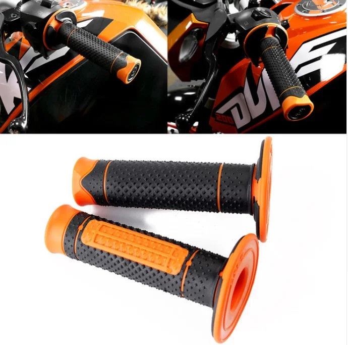 

7/8" 22mm Motorcycle Hand Grips Handle Rubber Bar Gel Grip Orange Modified Accessory for KTM Duke 125 200 390 690 990 Motocross