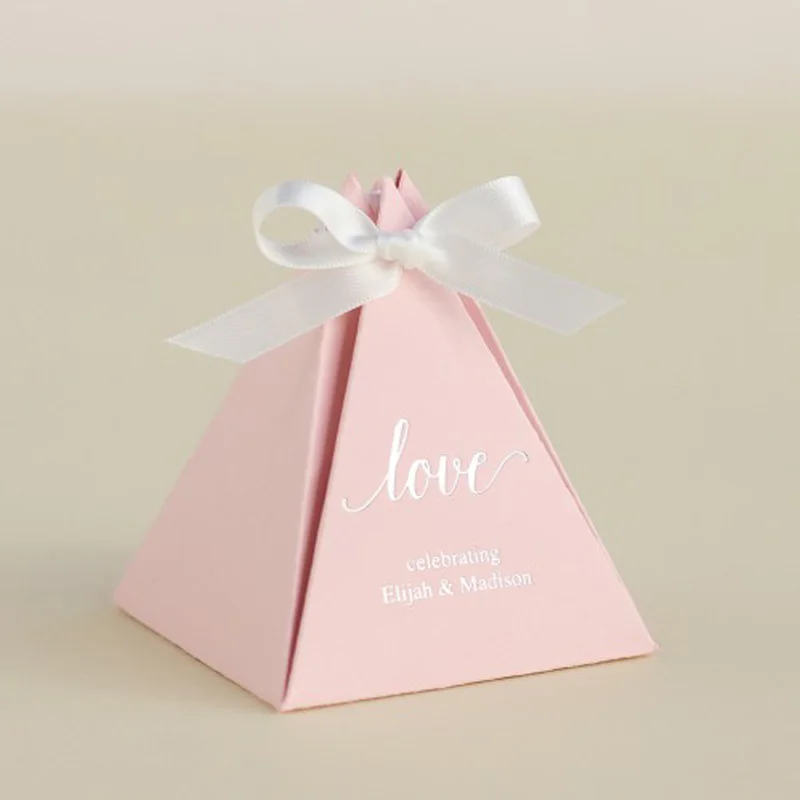 100 шт./заказ Бумага пирамиды пользовательские коробки для конфет шоколада