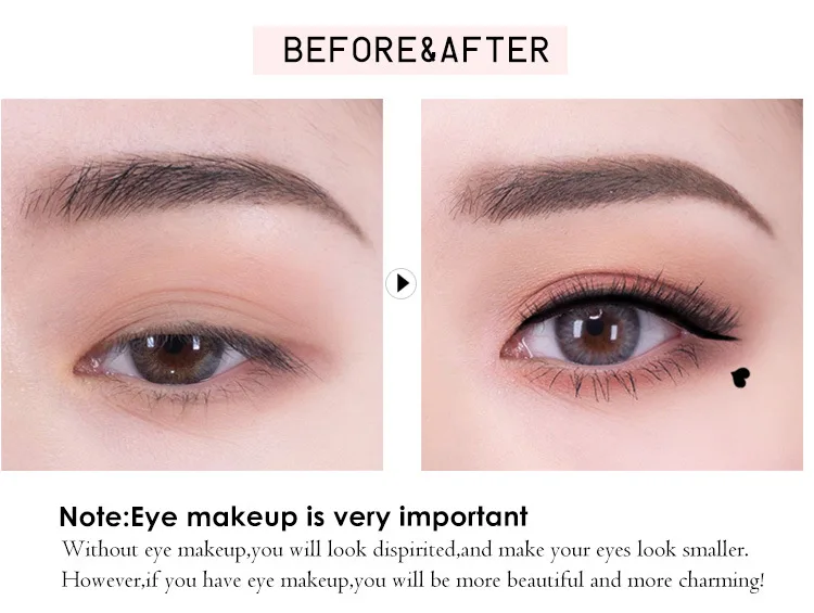 Водонепроницаемая черная жидкая подводка для глаз с двойной головкой