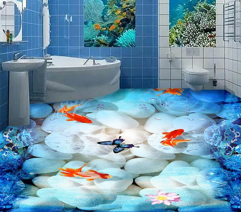 3d Пол камень обои на заказ виниловый пол рулон самоклеющиеся водонепроницаемые