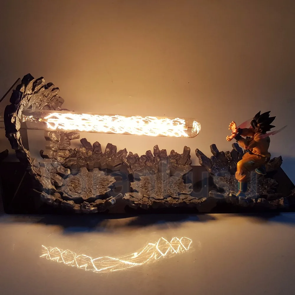 Dragon Ball Z фигурку Сон Гоку тройной Kaiouken DIY светодиодный светильник аниме Dragon Ball и super Goku камехамеха атаки модель DIY186
