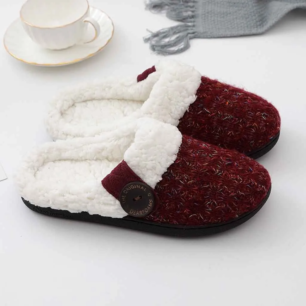 YOUYEDIAN Women Cheap Slippers Indoor Home Plush Soft Shoes One Button Non-Slip Floor Sneakers Couple #3 | Обувь