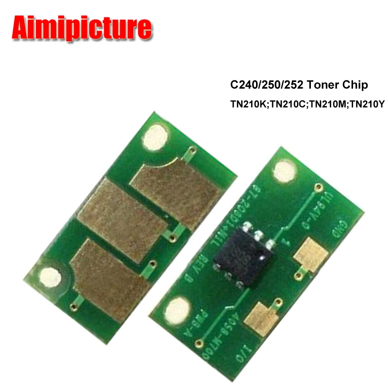 Тонер-чип TN210 C250 C252 C240 BK C M Y для Konica Minolta Bizhub фотокопировальный картридж чип сброса