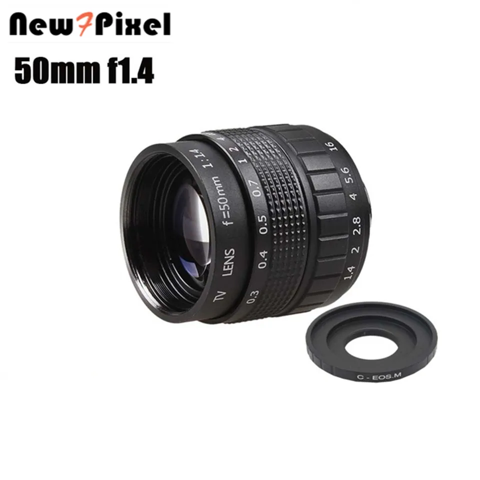Фуцзянь 50 мм F1.4 CCTV объектив C адаптер макро кольцо для Canon M M2 M3 M5 M10 беззеркальная