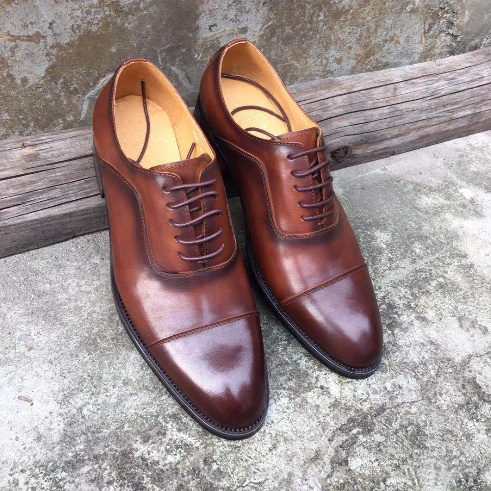 

DESAI Luxry Brand Full Grain Genuine Leather Business Dress Shoes Men Retro Leather Oxford Shoes For Men Size EUR 38-44