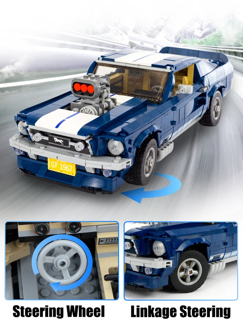 Creator Expert серии 1471 шт. Ford Mustang Спорт автомобиль строительные блоки кирпичи совместимы с брендом 10265 игрушка для детей