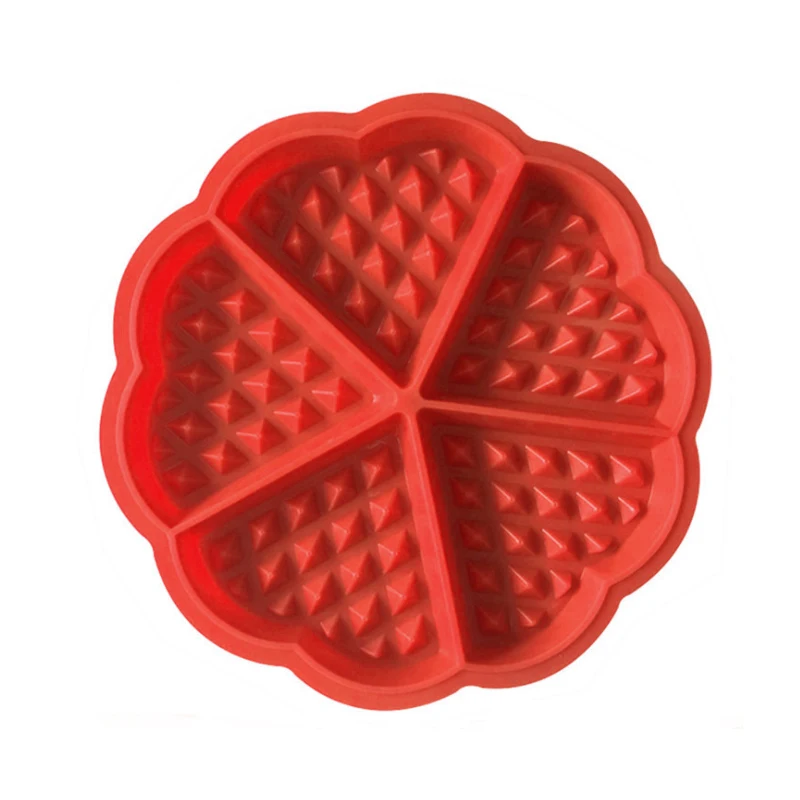 5 даже в форме сердца вафельные формы силиконовые помадки для украшения торта