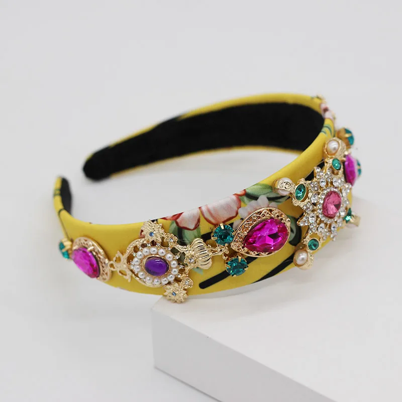 Baroque heavy fabric fabric color particles rhinestones stars pearl fashion dance catwalk street travel tourism headband 957