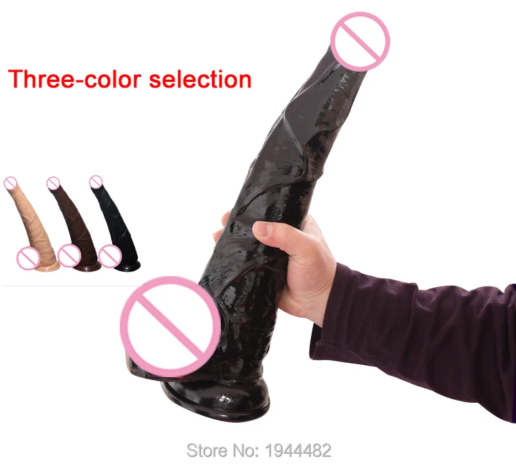 Супер яркий большой наконечник (42*8 см) силиконовый искусственный пенис для