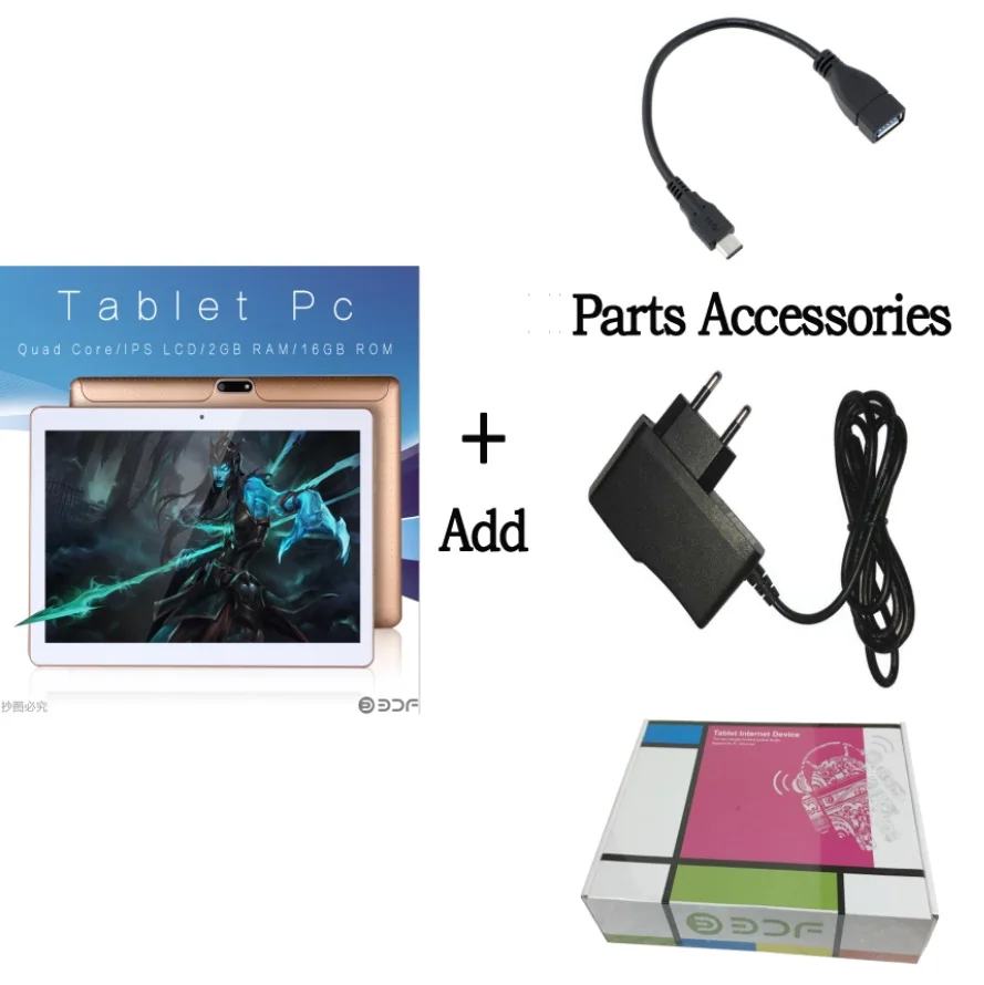 Standard Add Parts 10 дюймов Android 6,0 планшеты 3G Телефонный звонок ПК планшет четырехъядерный 2G+ 16G WiFi планшет с GPS на базе Android Pc 7 8 9 10,1 ноутбук - Комплект: Standard Add Parts