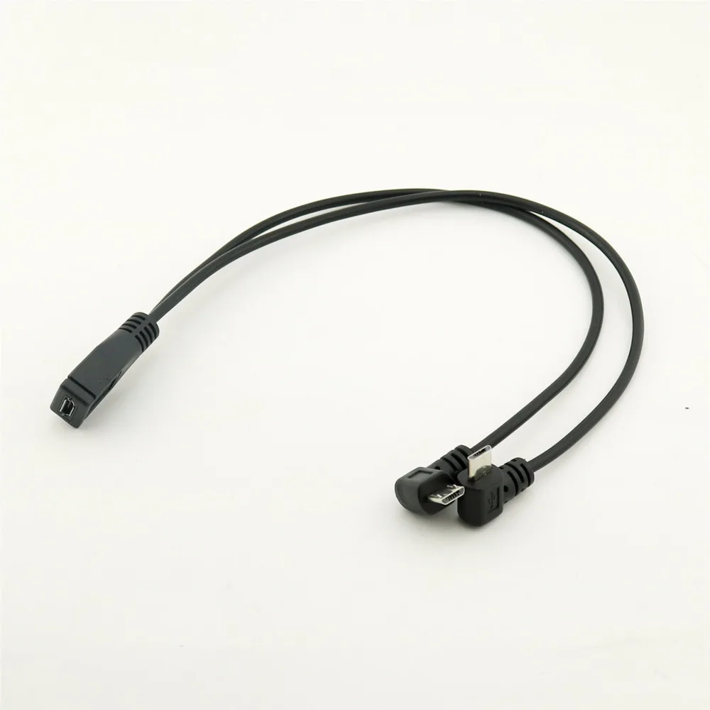 1 шт. микро USB 2 0 5-контактный гнездовой двойной 2x сплиттер папа-папа Y угловой