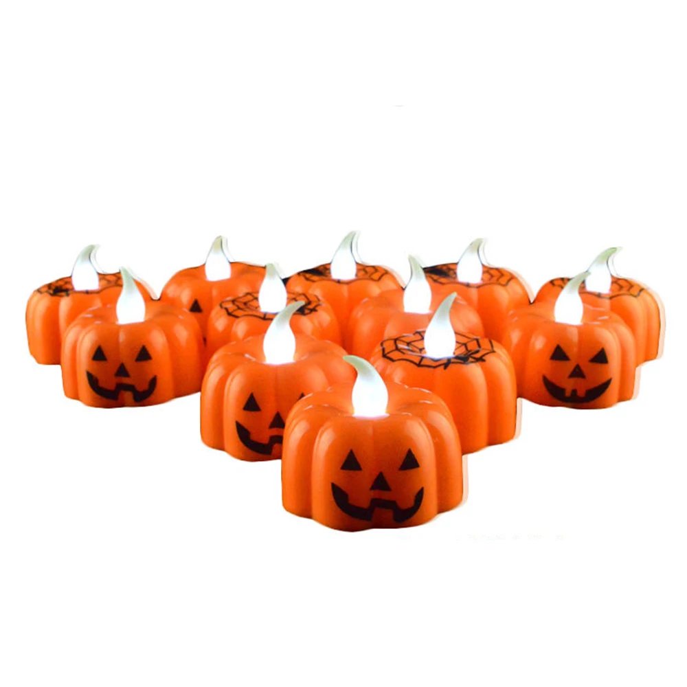 2 шт. Классическая свечка фонарь тыква дизайн небольшой LED Прочный Крытый Свеча