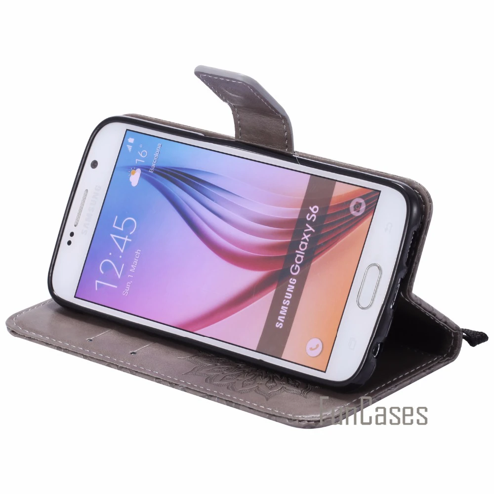 Рельефный чехол на магнитном замке coque samsung Galaxy S6 Edge fundas S6/S6 + держатели для карт