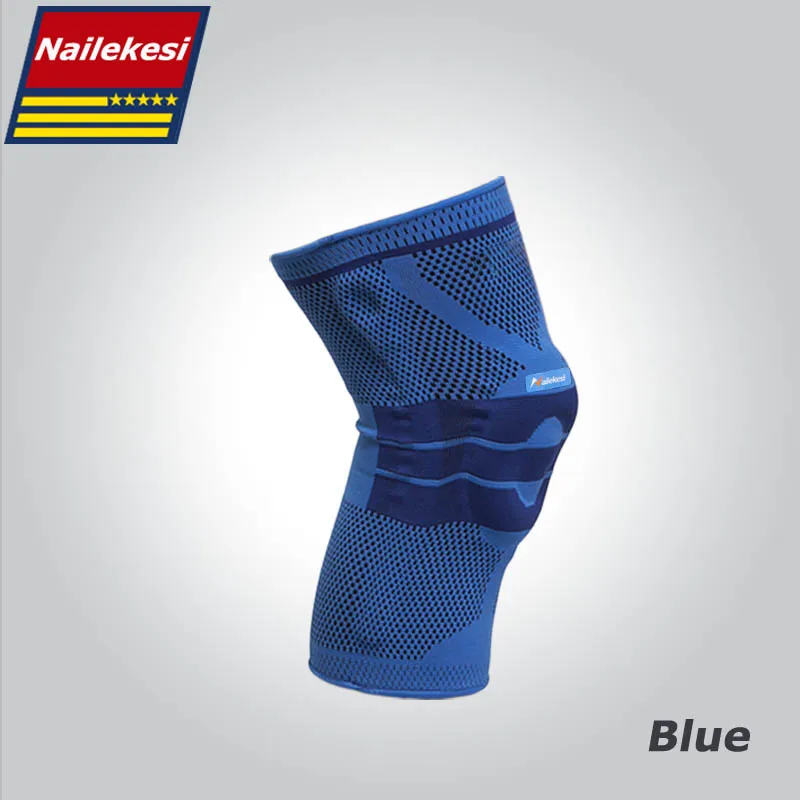 blue Высокие эластичные сапоги до колена Поддержка Наколенники Brace коленной чашечки мениска Защита наколенники Баскетбол волейбол безопасности гвардии протектор - Цвет: blue