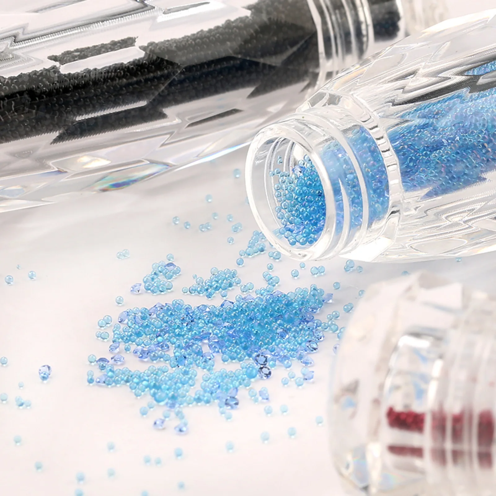 8 цветов мини Икра шарики ногтей палку дно Фея бисера Алмаз сверла прозрачного Micro