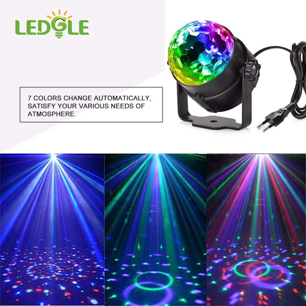 LED GLE 7 цветов Голосовое управление RGB светодиодсветодиодный сценические лампы
