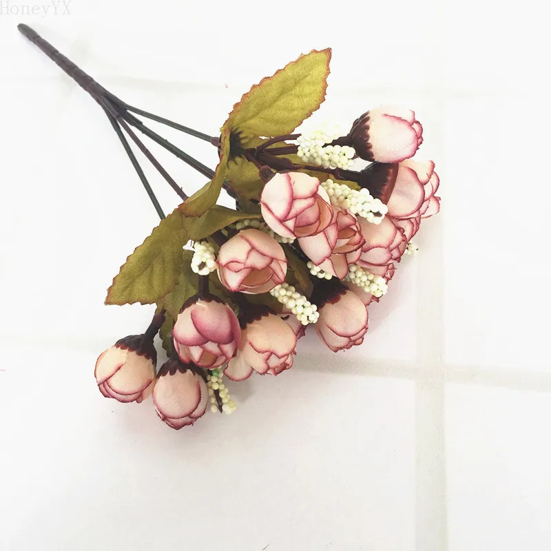Tea Rose Hybrid Floral Bouquet Fake Flower Arrange Table Home Decor Party Accessory Flores Wedding | Дом и сад