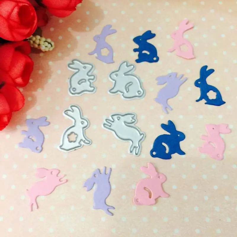 2019 милые кроличьи металлические режущие штампы трафарет для скрапбукинга