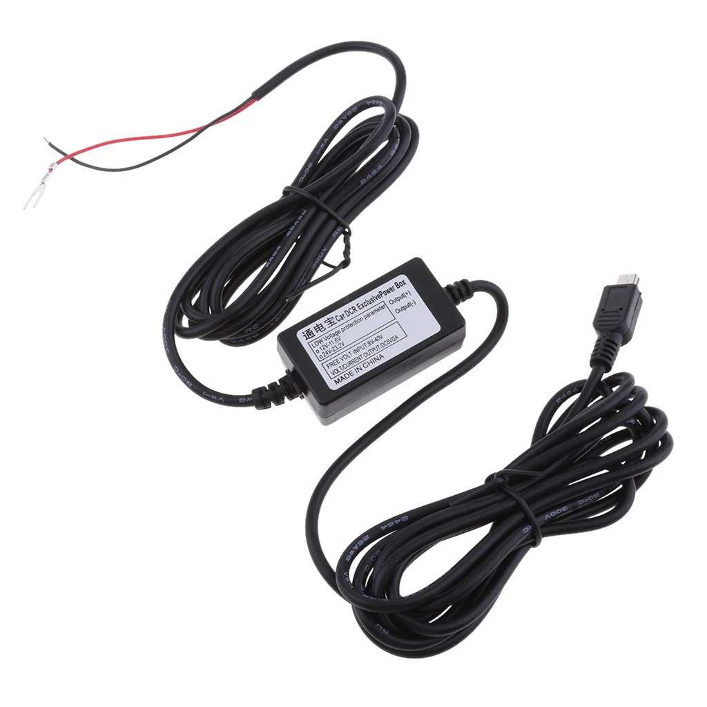 Автомобильный видеорегистратор с жестким проводом 12/24 В до 5 1.5A мини USB Stright