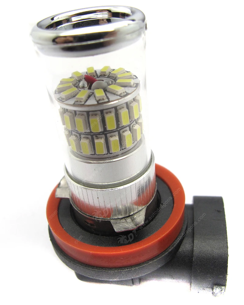 2 шт. чип 3014 яркий белый 6000k желтый 48SMD H11 светодиодные фары лампы отражатель