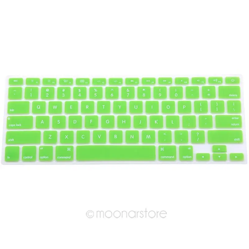 9 цветов, силиконовый чехол для клавиатуры, защитный чехол для Apple Macbook Pro MAC 13 15 Air 13, мягкие наклейки на клавиатуру - Цвет: Зеленый