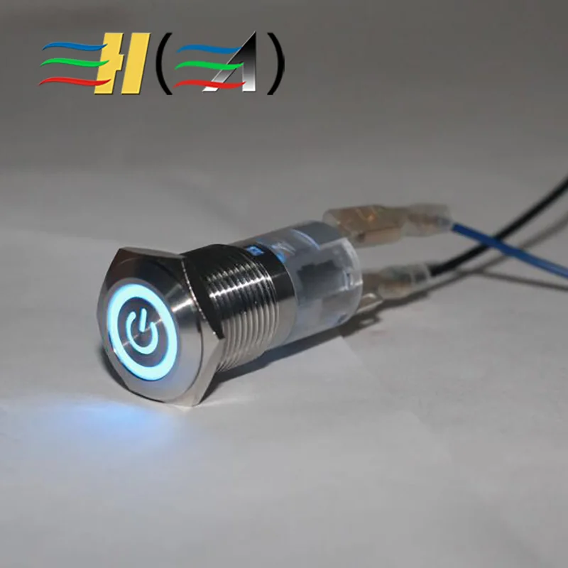 16 мм водостойкие металлические кнопочные переключатели самоблокирующиеся 12 В