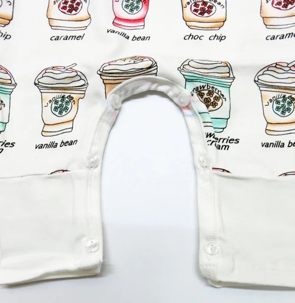 2016 г. Весна Детские Комбинезоны для малышек мороженое с рисунком одежда малышей