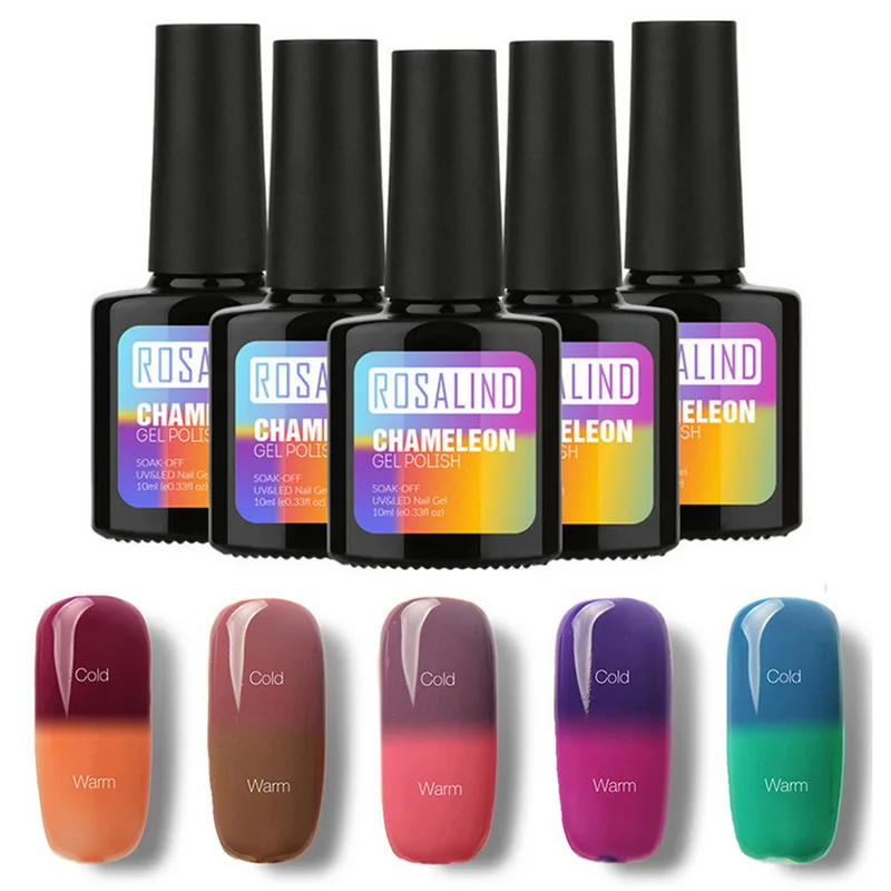 ROSALIND Semi Vernis Перманентный Гель лак для ногтей отмачиваемый Хамелеон изменение