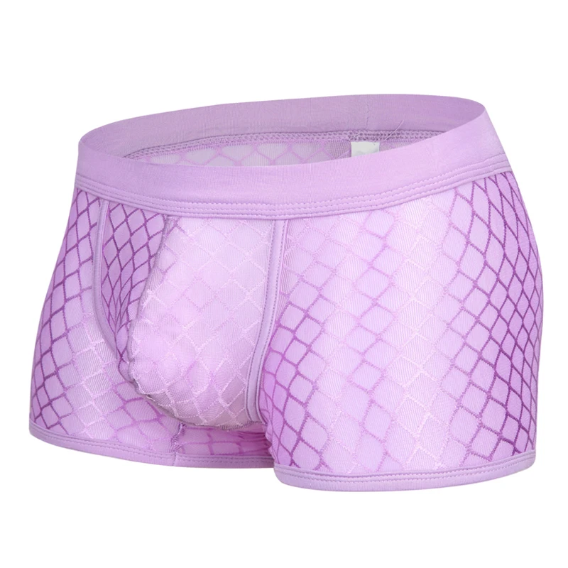Сексуальные дышащие тонкие боксеры мужские сетчатые прозрачные u выпуклые