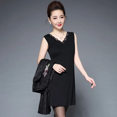 Осеннее женское платье среднего возраста новый стиль зима длинный рукав Xxxxxl