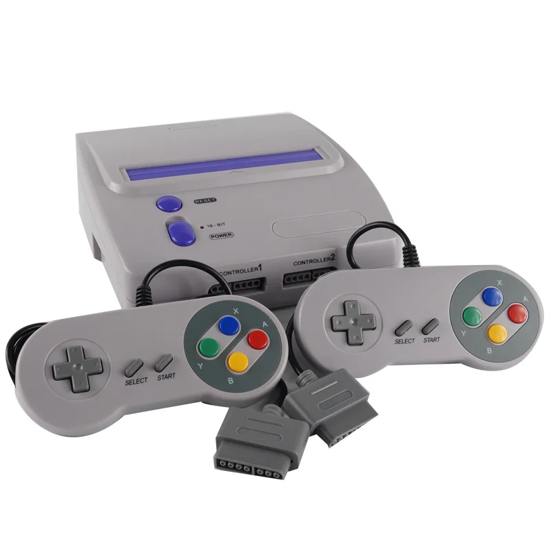ТВ Видео игровая консоль для 16 битных игр Snes с двумя Проводные джойстики S Video & NTSC