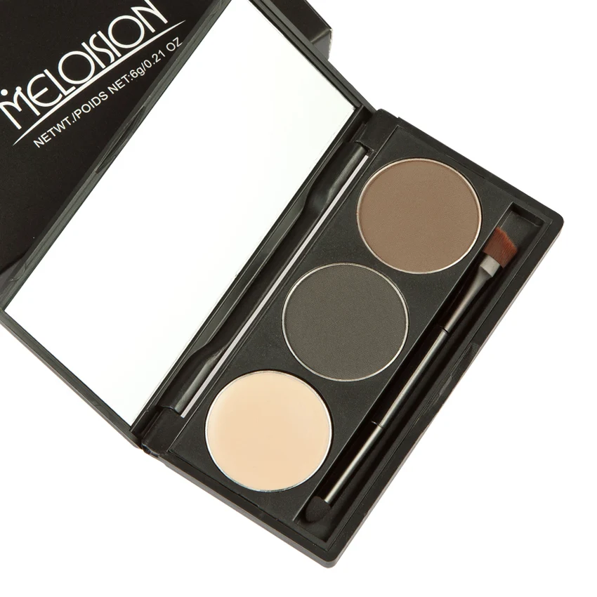 MELOISION Shadows 3 Colors Professional Make Up Long-Lasting Glitter Eye Shadow Palette Eyeshadow With Makeup Brush |