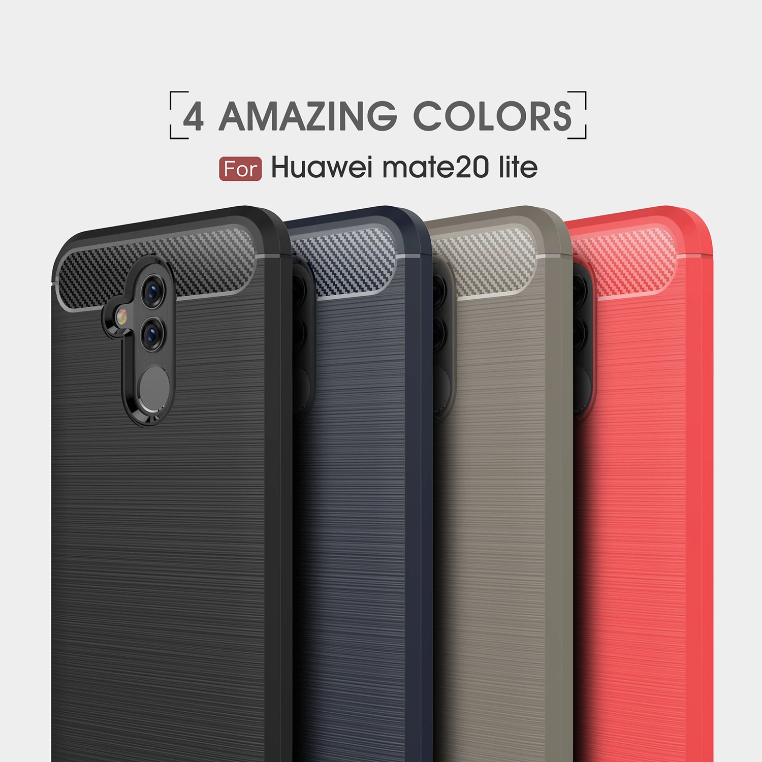 

Wolfsay Carbon Fiber Case For Huawei Mate 20 Lite Case Rubber Silicone Case For Huawei Mate 20 Lite Cover Mate 20 Lite 6.3 inch