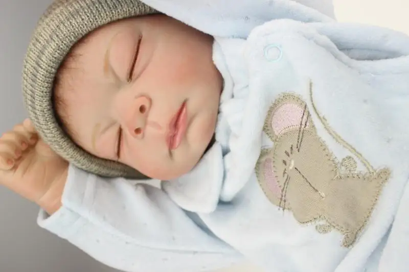 50CM Sleeping reborn baby doll real alive lifelike TOP QUALITY imported silicone Mohair Hair Best Gift for Little Girl | Игрушки и хобби