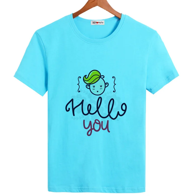 Футболка BGtomato Say hello to you с известным дизайном для мужчин новинка лидер продаж