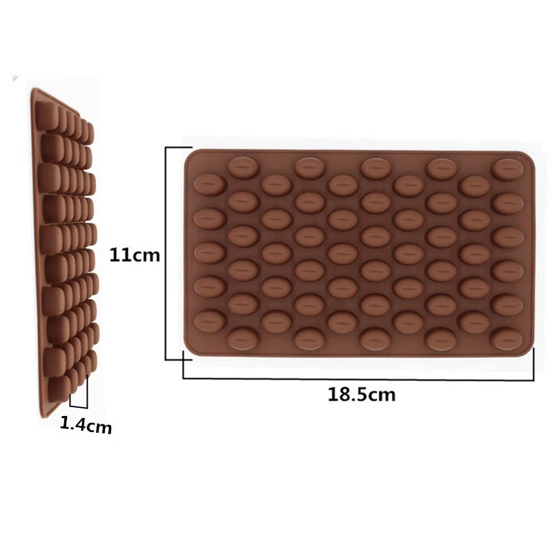 XINAHER 55 holes mini coffee beans silicone chocolate molds ice tray mold cake creative DIY baking tools | Дом и сад
