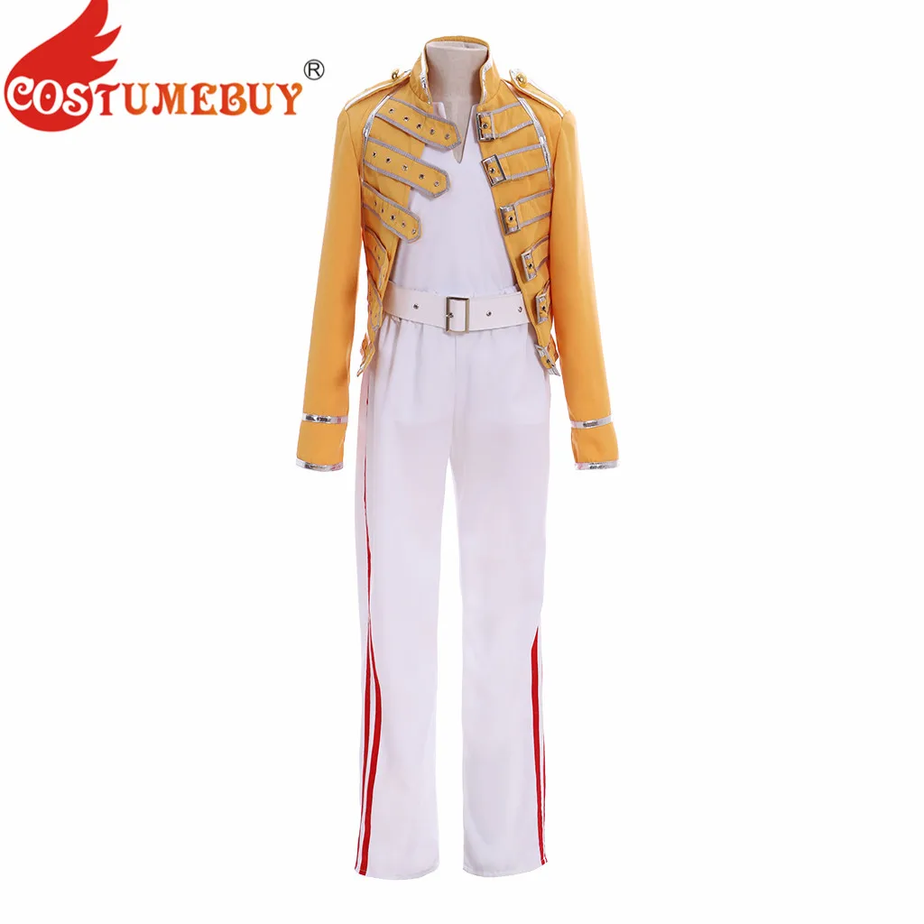 CostumeBuy Костюм Королевы гридди Меркьюри Уэмбли желтый пиджак белые брюки костюм