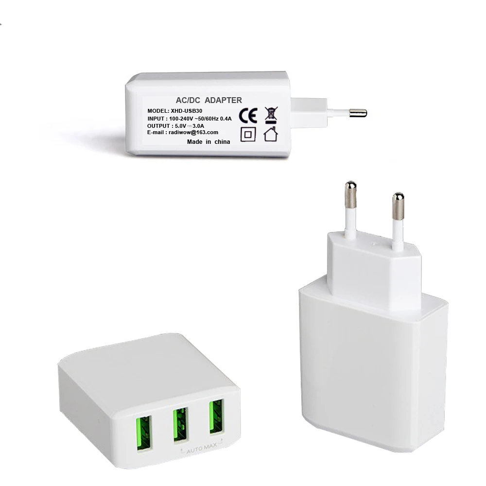 Универсальное быстрое зарядное устройство EU/US/UK USB адаптер питания дорожное для