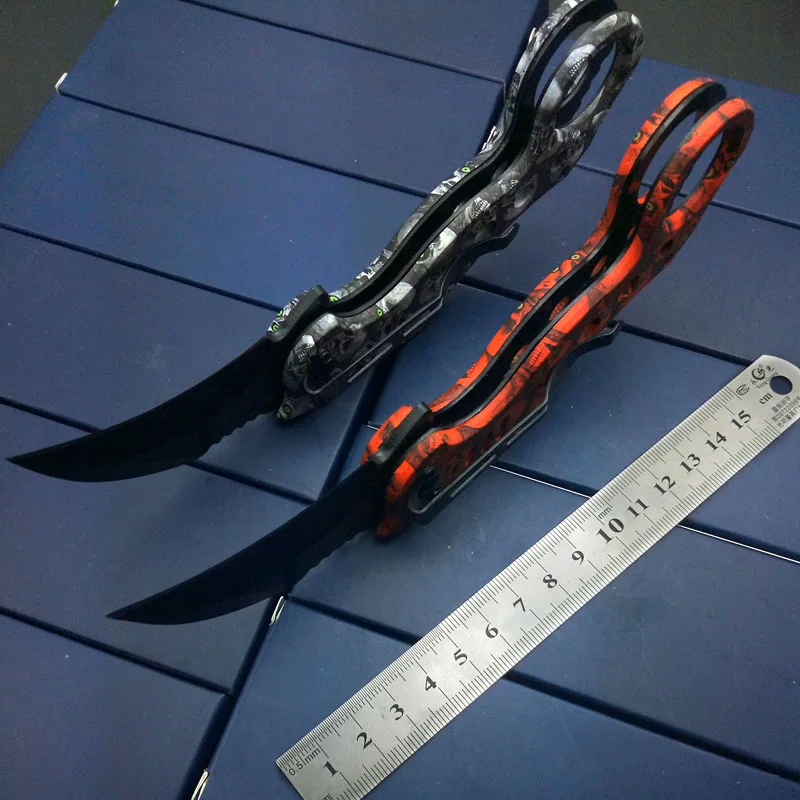 Нож Karambits в виде черепов тактический тренировочный складной Клинок для выживания