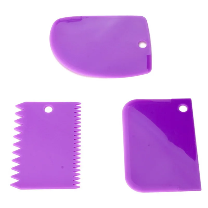 purple Urijk 1 шт. Нержавеющая сталь Регулируемая проволока резак для торта слайсер выравниватель скребок для торта кухонные аксессуары выпечка торта DIY инструмент - Цвет: purple